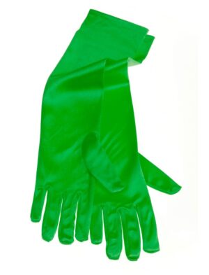Kostümzubehör Handschuh Satin grün 40cm