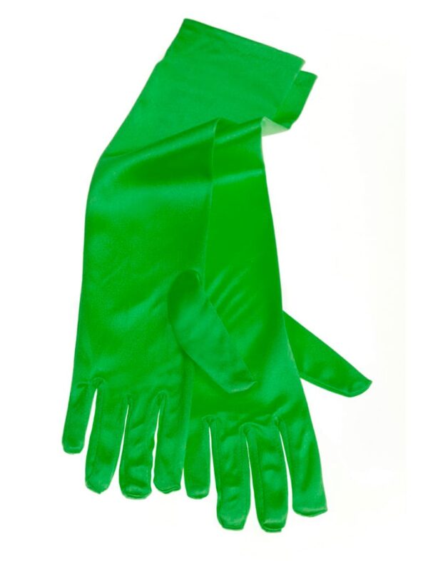 Kostümzubehör Handschuh Satin grün 40cm