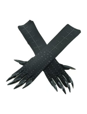 Kostümzubehör Handschuhe 43cm mit Fingernägeln schwarz one size