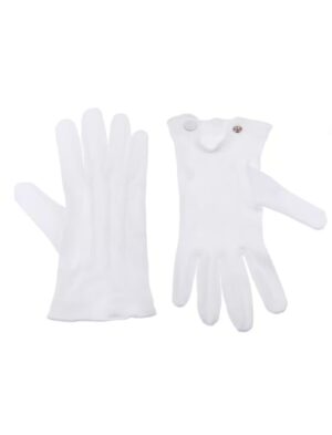 Kostümzubehör Handschuhe Baumwolle mit Knopf weiß 2XL