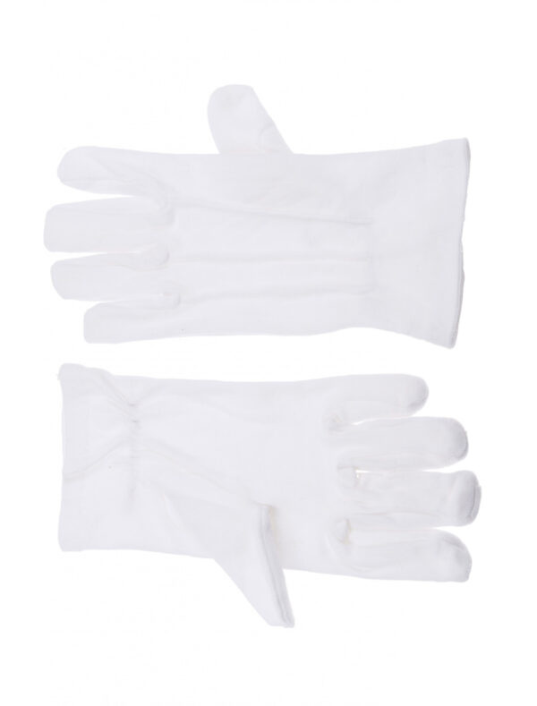 Kostümzubehör Handschuhe Baumwolle mit Naht weiß XL