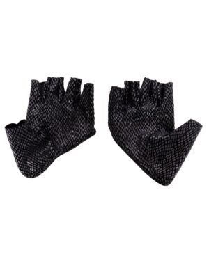 Kostümzubehör Handschuhe Glitzer fingerlos schwarz