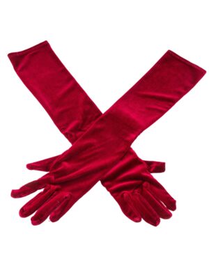 Kostümzubehör Handschuhe Samt 52cm bordeaux