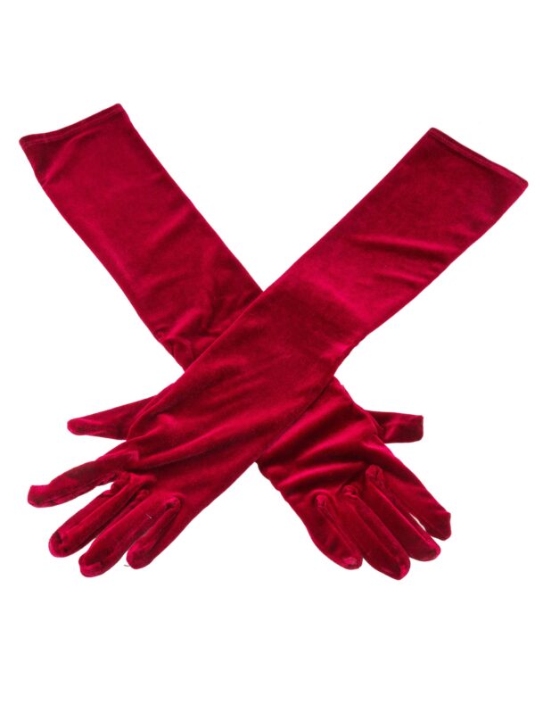 Kostümzubehör Handschuhe Samt 52cm bordeaux