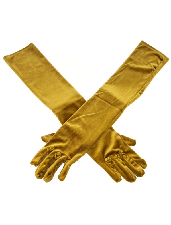 Kostümzubehör Handschuhe Samt 52cm gold