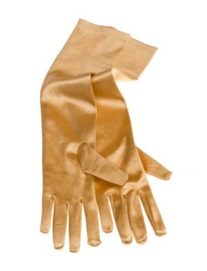 Kostümzubehör Handschuhe Satin 40cm Damen gold one size