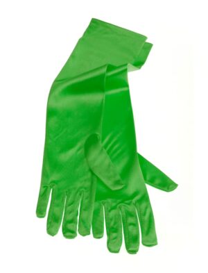 Kostümzubehör Handschuhe Satin 40cm Damen grün one size