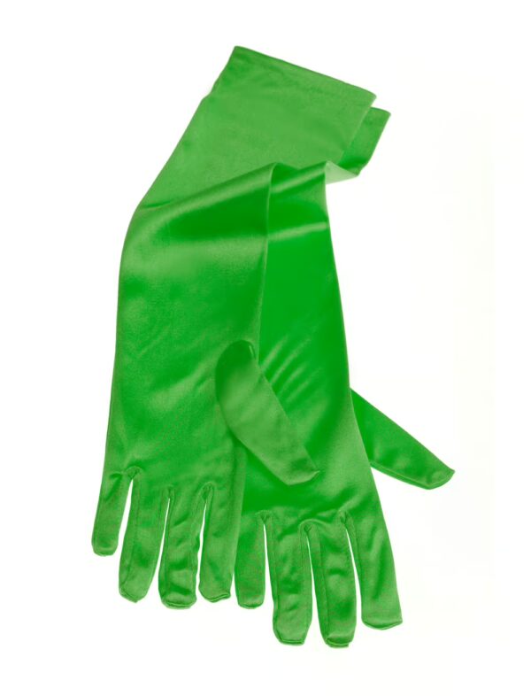Kostümzubehör Handschuhe Satin 40cm Damen grün one size