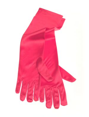 Kostümzubehör Handschuhe Satin 40cm Damen pink one size