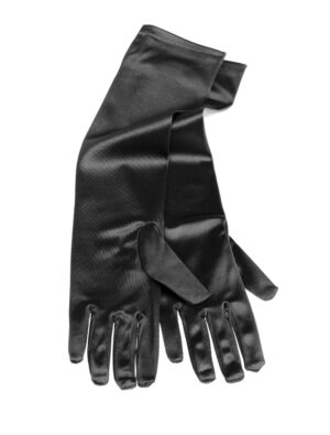 Kostümzubehör Handschuhe Satin 40cm Damen schwarz