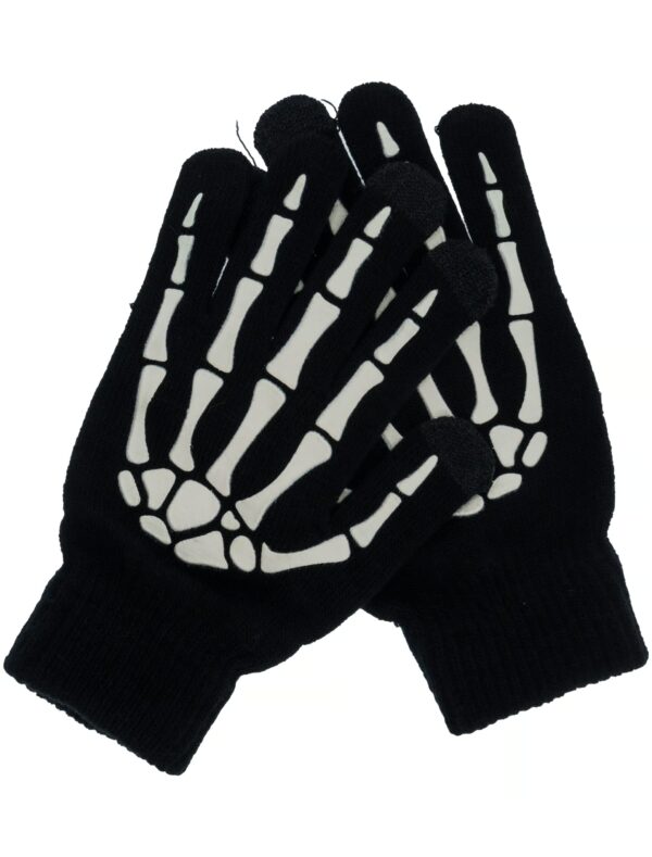 Kostümzubehör Handschuhe Skelett Erwachsene Farbe: schwarz/weiß