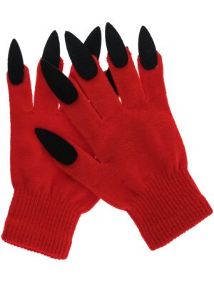 Kostümzubehör Handschuhe Teufelsnägel rot/schwarz