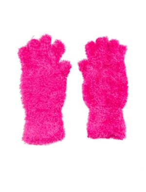 Kostümzubehör Handschuhe fingerlos Flausch neonpink one size