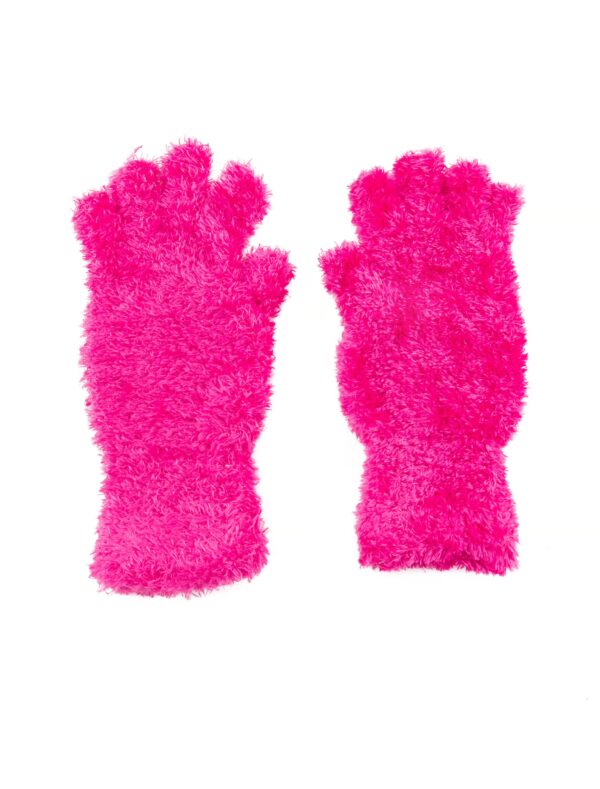 Kostümzubehör Handschuhe fingerlos Flausch neonpink one size