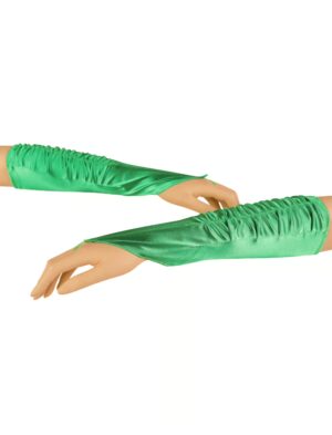Kostümzubehör Handschuhe fingerlos Satin grün one size