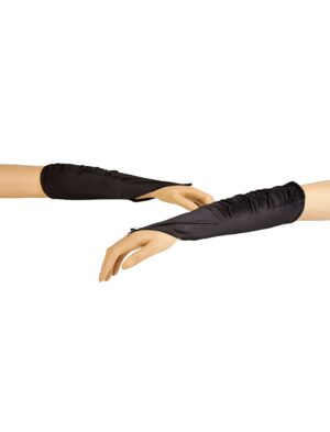 Kostümzubehör Handschuhe fingerlos Satin schwarz one size