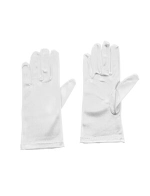 Kostümzubehör Handschuhe kurz Satin 20cm Damen weiß one size
