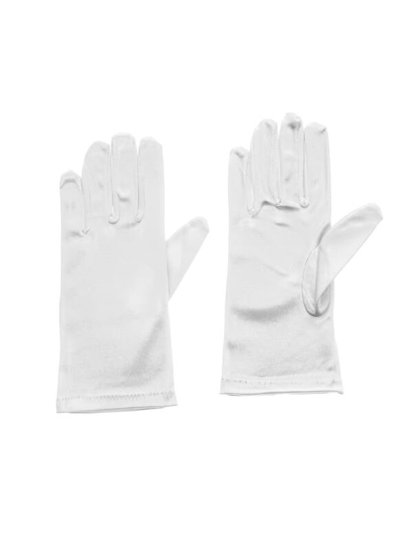 Kostümzubehör Handschuhe kurz Satin 20cm Damen weiß one size