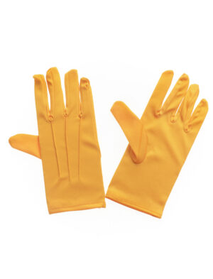 Kostümzubehör Handschuhe kurz mit Naht gelb