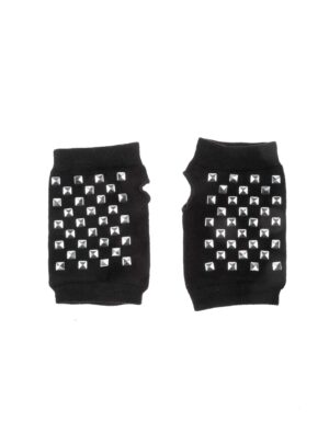 Kostümzubehör Handschuhe mit Nieten schwarz