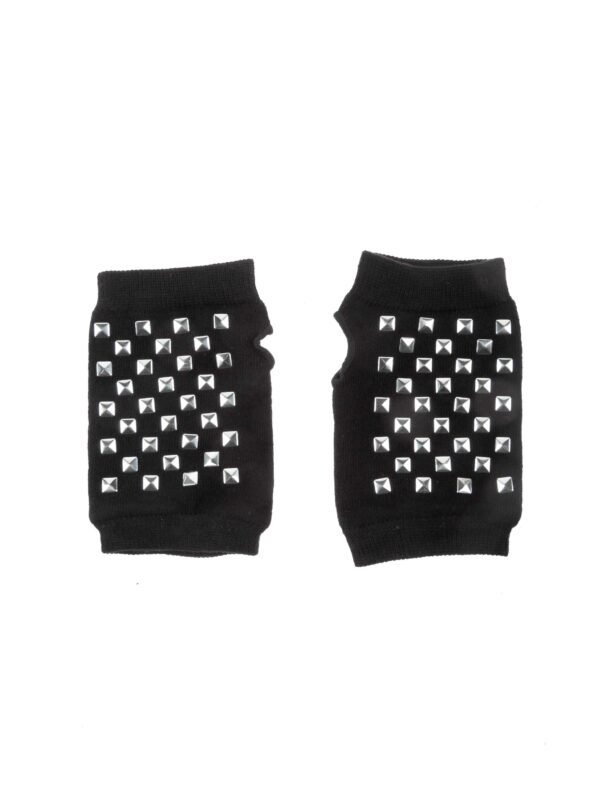 Kostümzubehör Handschuhe mit Nieten schwarz