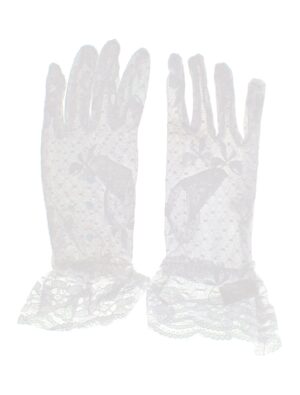 Kostümzubehör Handschuhe mit Spitze weiß