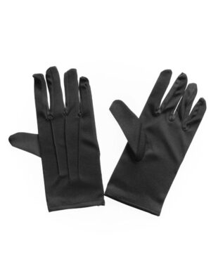 Kostümzubehör Handschuhe schwarz kurz mit Naht