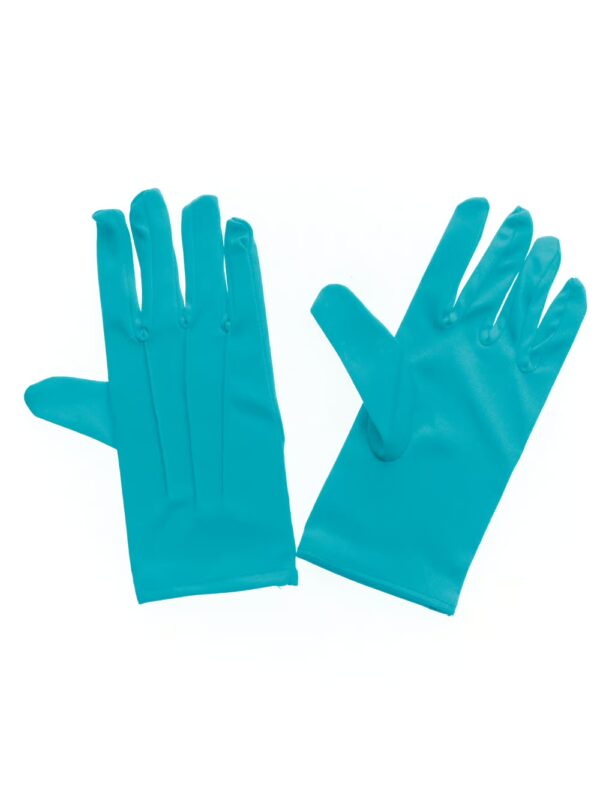 Kostümzubehör Handschuhe türkis kurz mit Naht