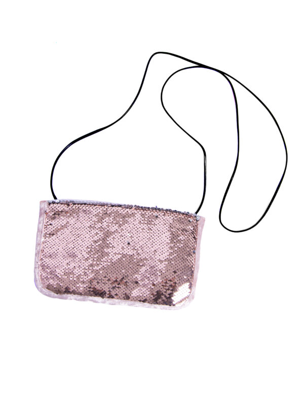 Kostümzubehör Handtasche Wendepailletten rosa/silber