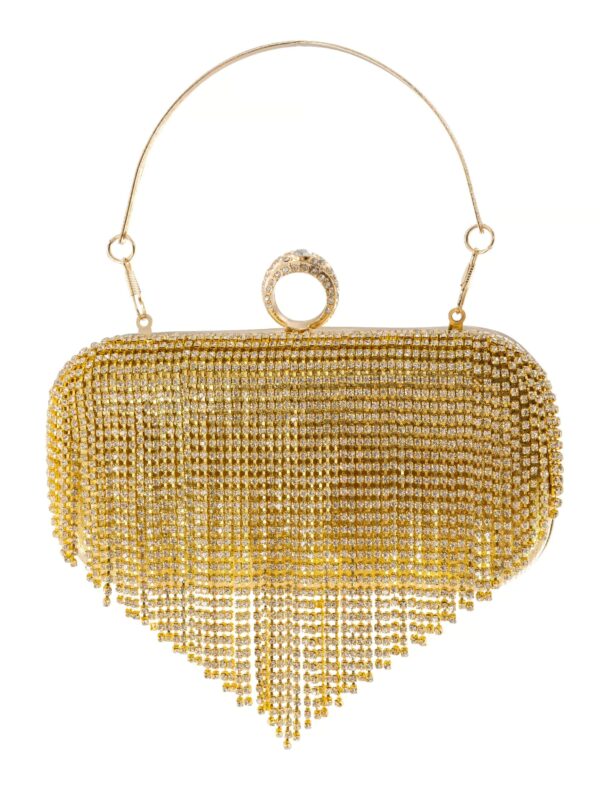 Kostümzubehör Handtasche mit Strasssteinen Damen gold