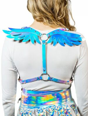 Kostümzubehör Harness mit Flügeln juwel-silber