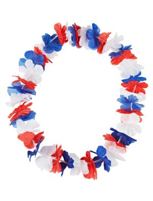 Kostümzubehör Hawaiikette Frankreich Farbe: rot/blau
