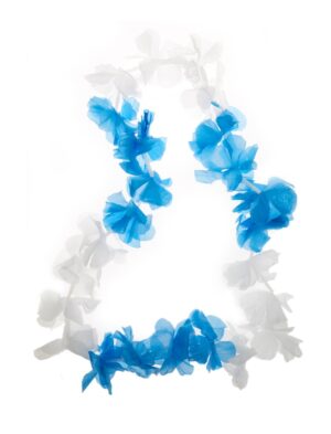 Kostümzubehör Hawaiikette blau/weiß