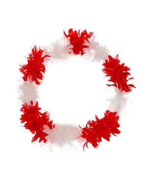 Kostümzubehör Hawaiikette de luxe rot/weiß