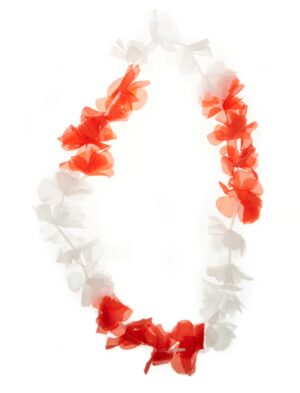 Kostümzubehör Hawaiikette rot/weiß