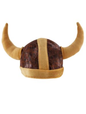 Kostümzubehör Helm Plüsch Wikinger braun one size