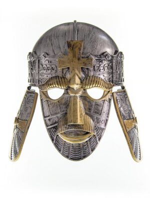 Kostümzubehör Helm Ritter mit Gesicht Farbe: silber