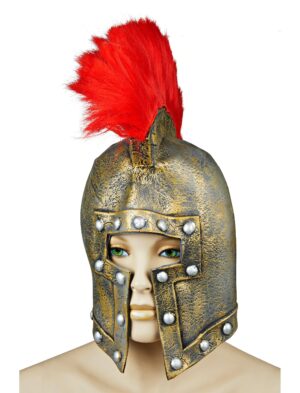 Kostümzubehör Helm Römer Latex Farbe: gold