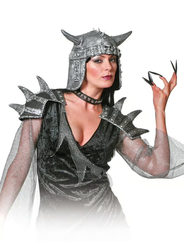Kostümzubehör Helm mit Hörnern Farbe: grau
