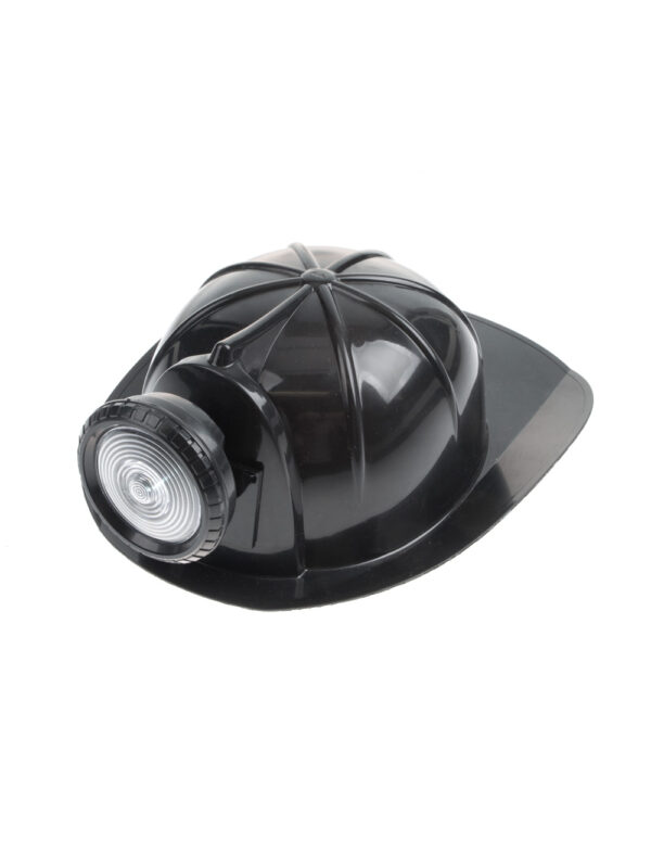 Kostümzubehör Helm mit Lampe schwarz
