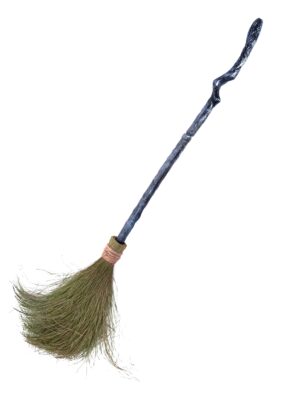 Kostümzubehör Hexenbesen grau 84cm