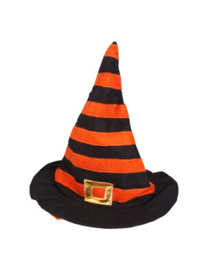 Kostümzubehör Hexenhut mit Haaren Kinder orange/schwarz