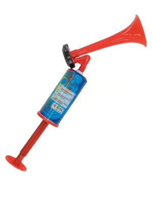 Kostümzubehör Horn mit Handpumpe rot