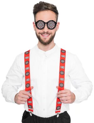 Kostümzubehör Hosenträger Darts Farbe: mehrfarbig