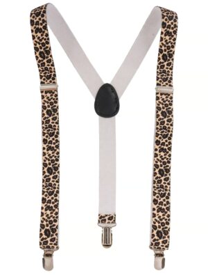 Kostümzubehör Hosenträger Leopard beige/braun