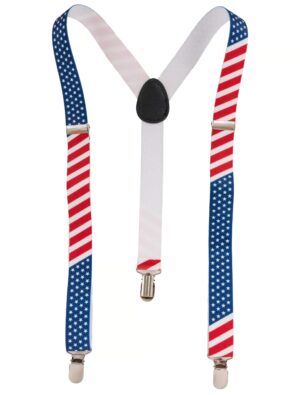 Kostümzubehör Hosenträger USA rot/weiß/blau