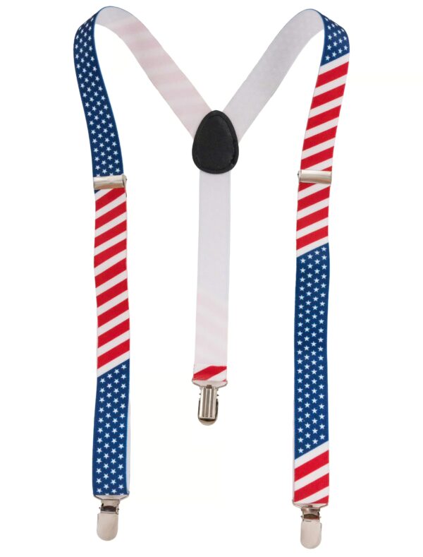 Kostümzubehör Hosenträger USA rot/weiß/blau