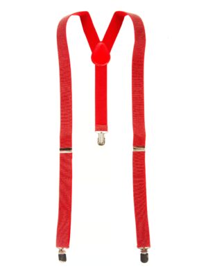 Kostümzubehör Hosenträger mit Glitzer rot