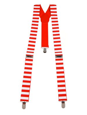 Kostümzubehör Hosenträger rot/weiß