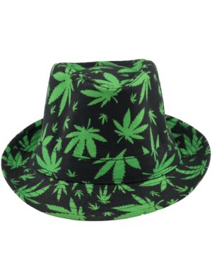 Kostümzubehör Hut Cannabis grün 59